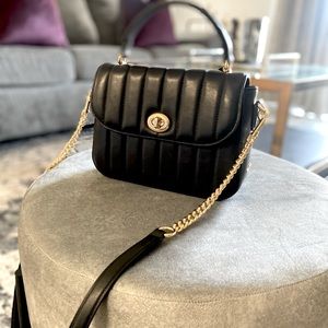 COACH Marlie Quilted Leather Top Handle Crossbody Satchel Purse